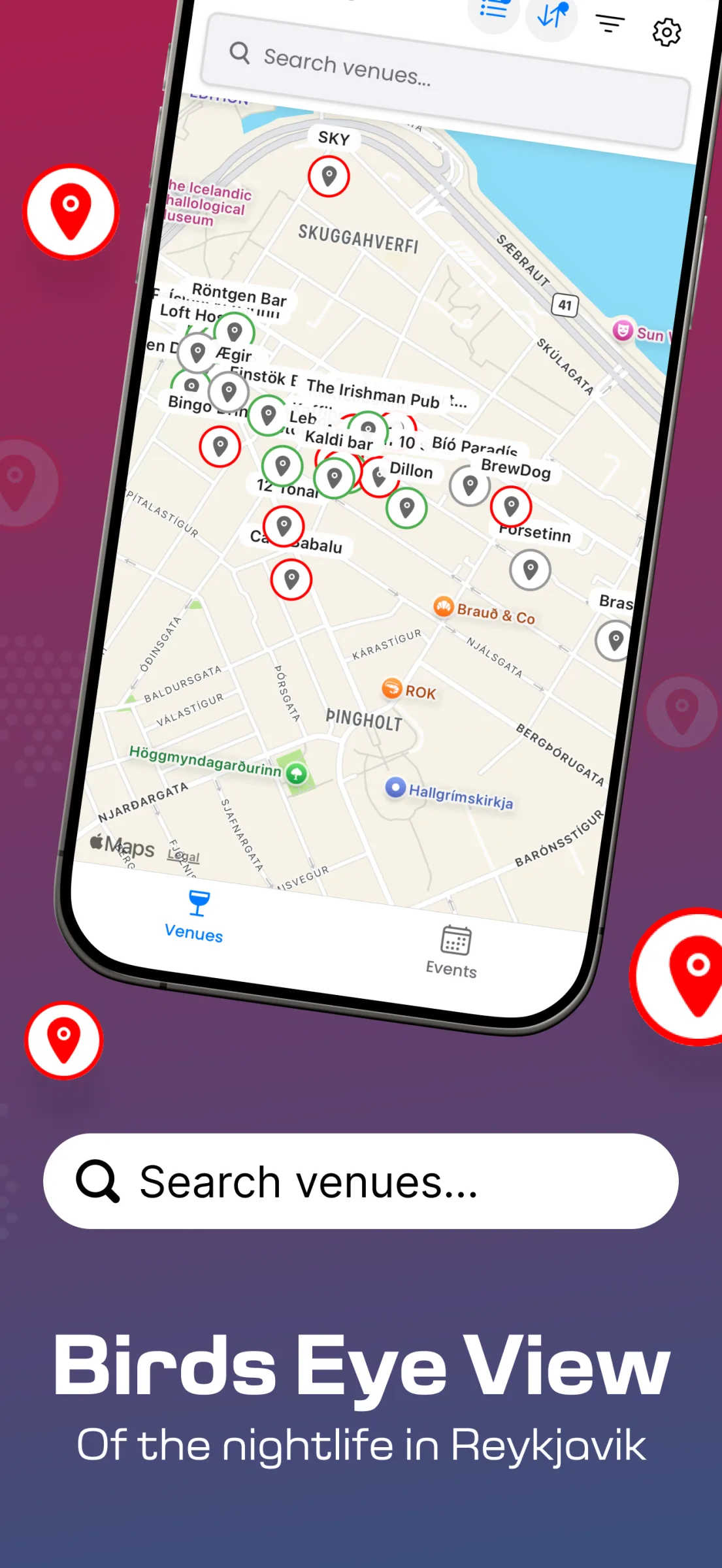 Barhopp mobile app screen for happy hour details