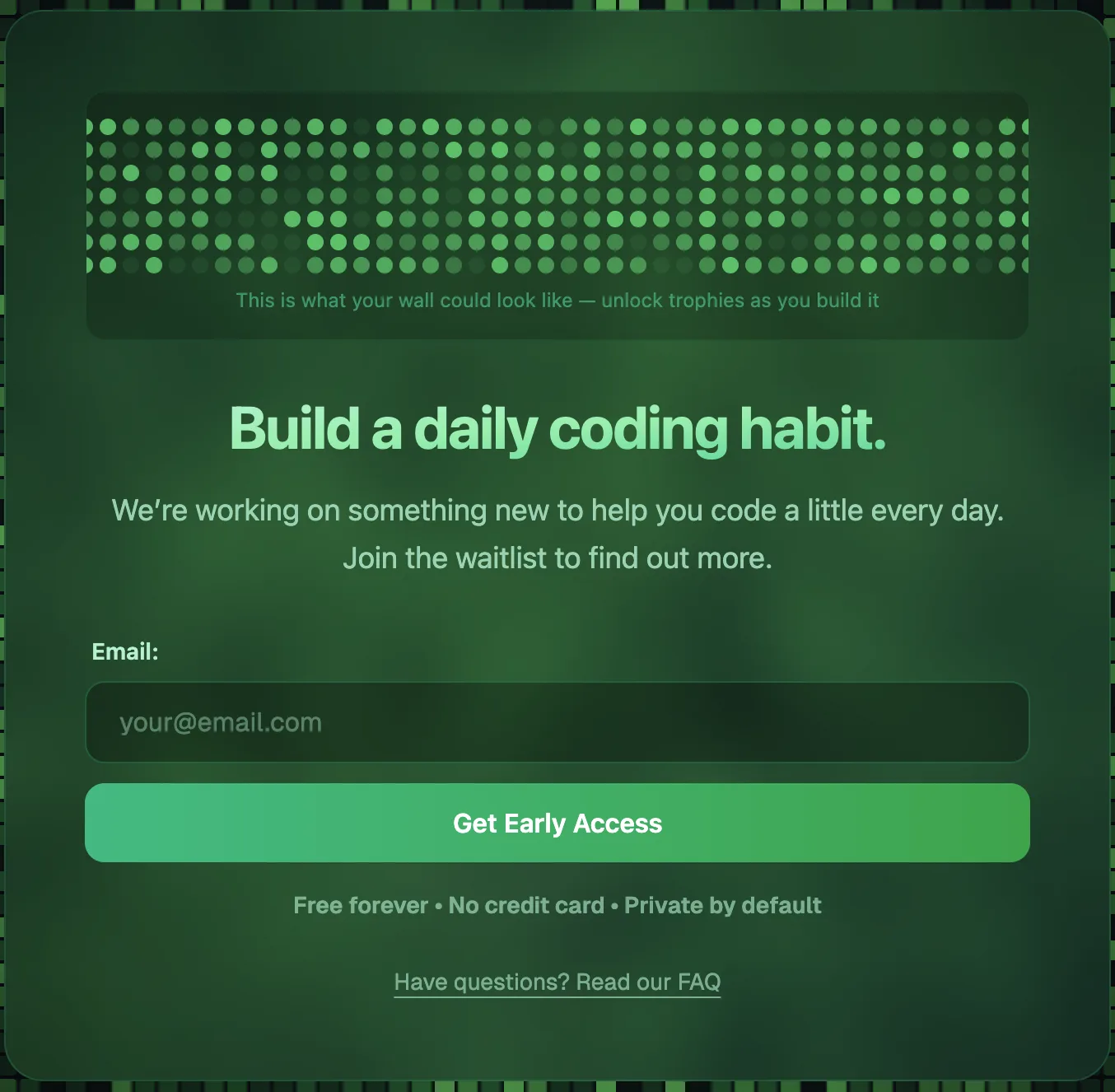 GreenWall Challenge website screen with contribution tracking